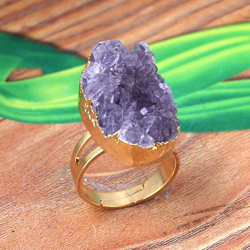 Natural Quartz Amethyst Ring - admstore