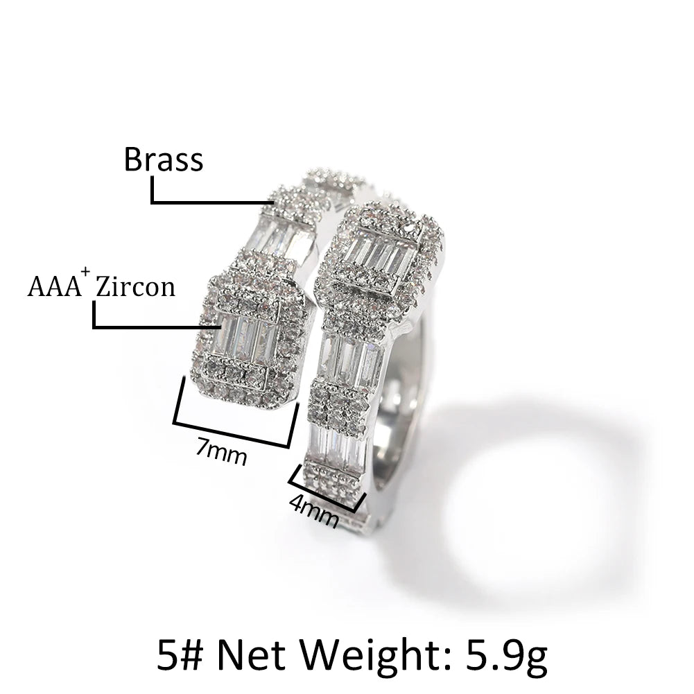 Men Baguette Adjustable Ring