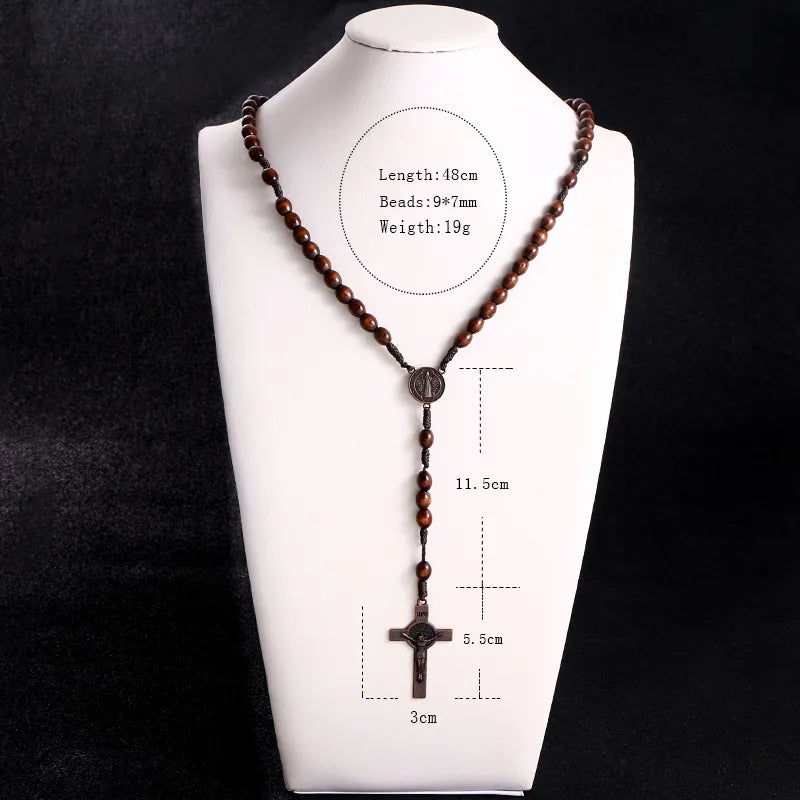 Wooden Rosary Necklace