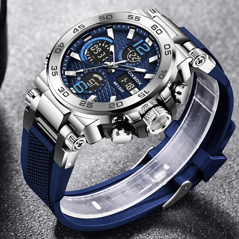 Reloj con pantalla LCD para hombre resistente al agua
