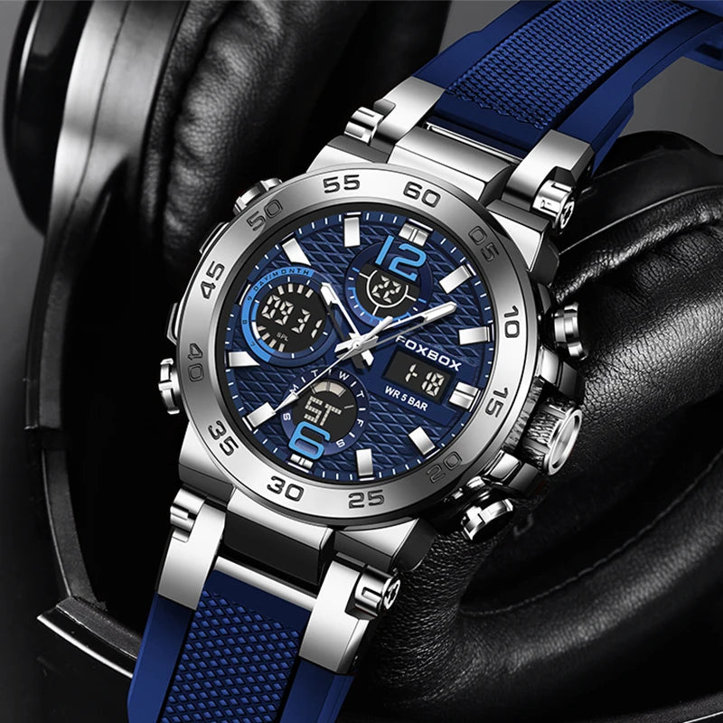 Reloj con pantalla LCD para hombre resistente al agua