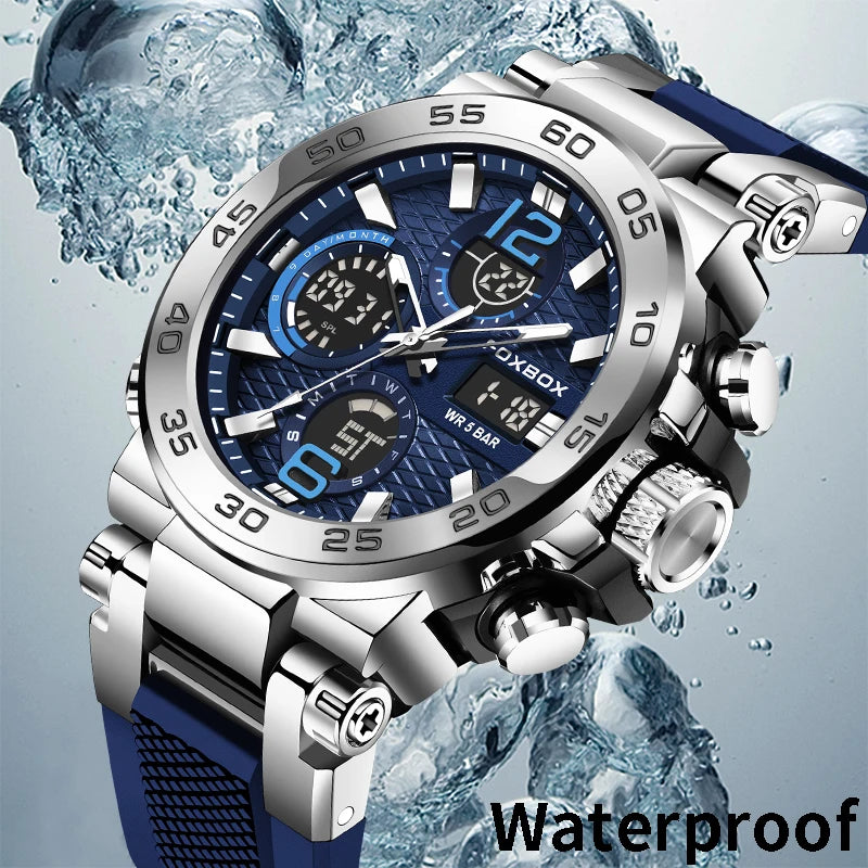 Reloj con pantalla LCD para hombre resistente al agua