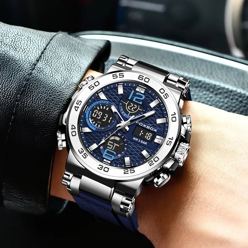 Reloj con pantalla LCD para hombre resistente al agua