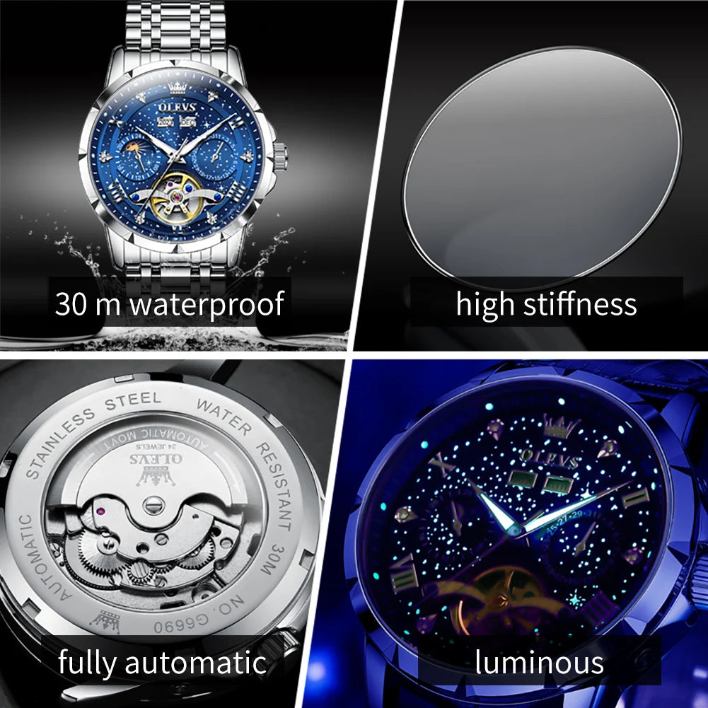 Reloj Automático Hombre 6690 Resistente Al Agua
