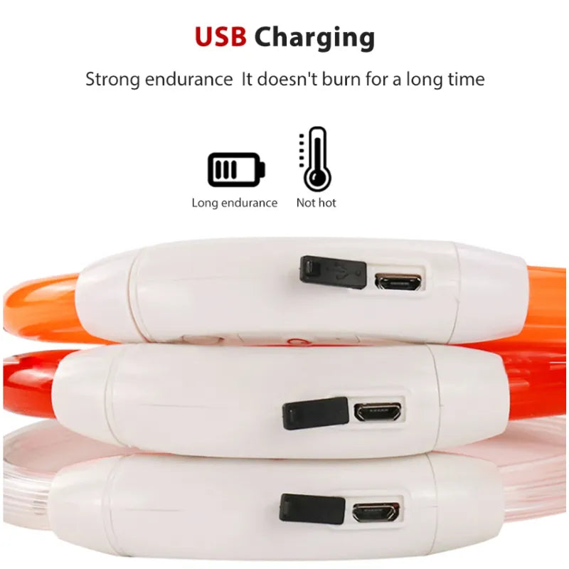 Led Pets Collar Luminous Usb