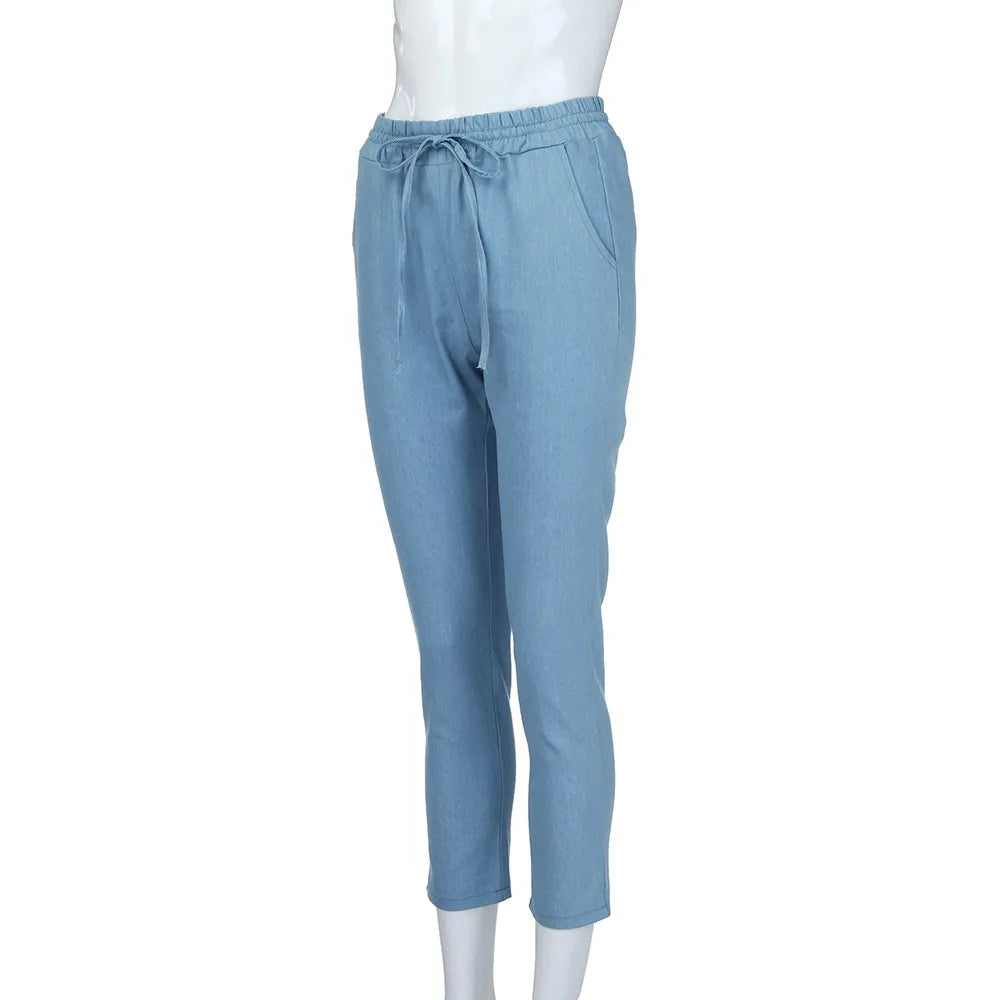 Womens Elastic Waist Casual Pants - admstore