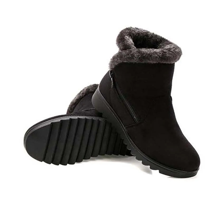 YAERNI  Women Ankle Boots New Fashion Waterproof Wedge Platform Winter Warm Snow Boots Shoes For Female - admstore