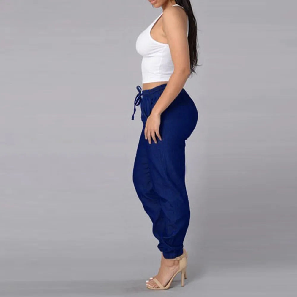 Womens Elastic Waist Casual Pants - admstore