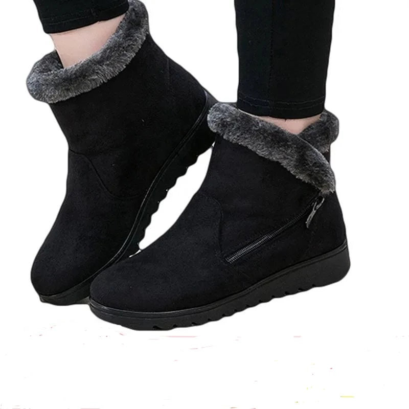 YAERNI  Women Ankle Boots New Fashion Waterproof Wedge Platform Winter Warm Snow Boots Shoes For Female - admstore