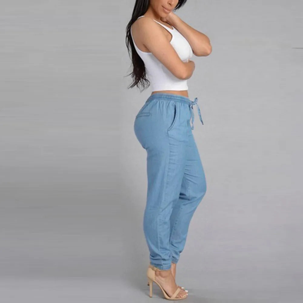 Womens Elastic Waist Casual Pants - admstore