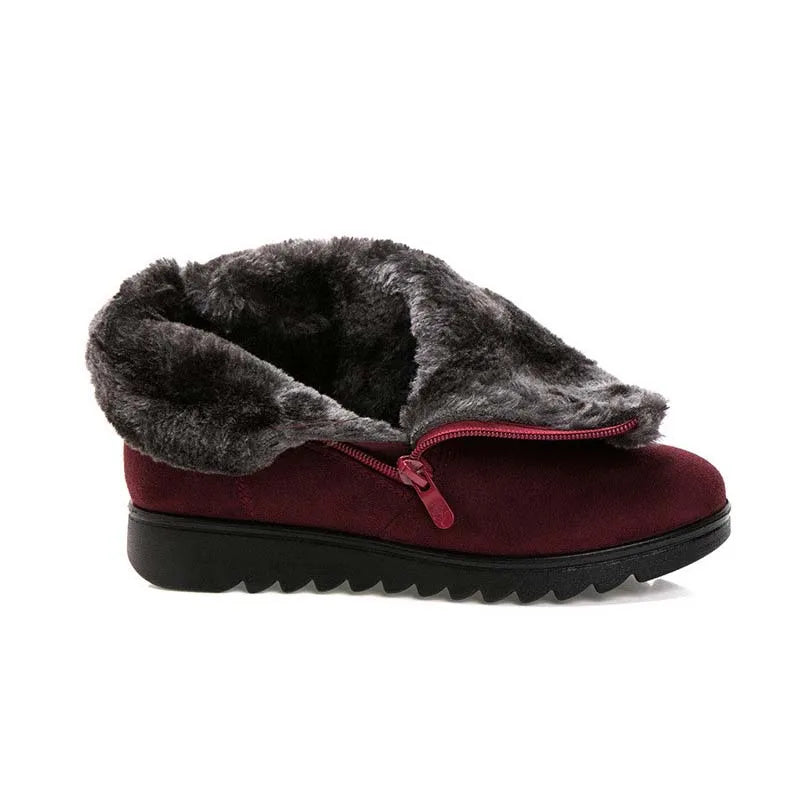 YAERNI  Women Ankle Boots New Fashion Waterproof Wedge Platform Winter Warm Snow Boots Shoes For Female - admstore