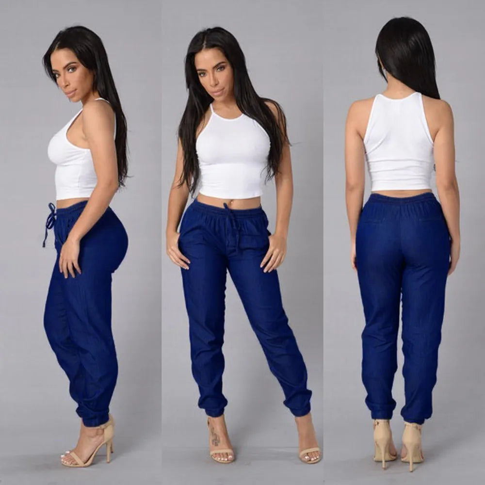 Womens Elastic Waist Casual Pants - admstore