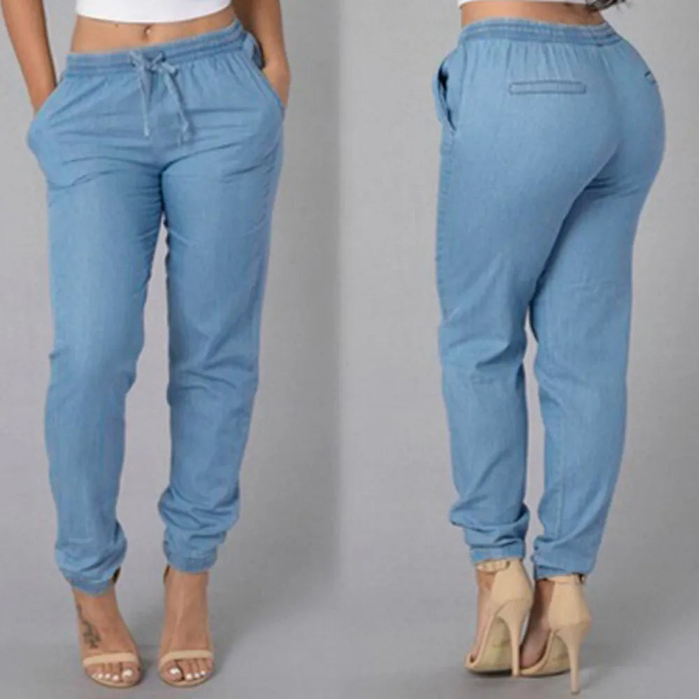 Womens Elastic Waist Casual Pants - admstore