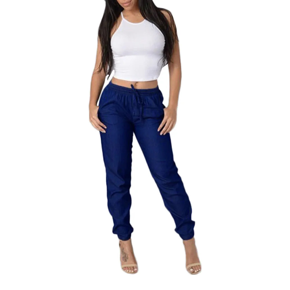 Womens Elastic Waist Casual Pants - admstore