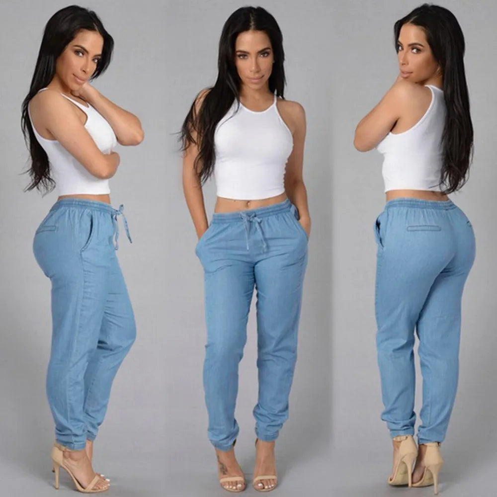Womens Elastic Waist Casual Pants - admstore