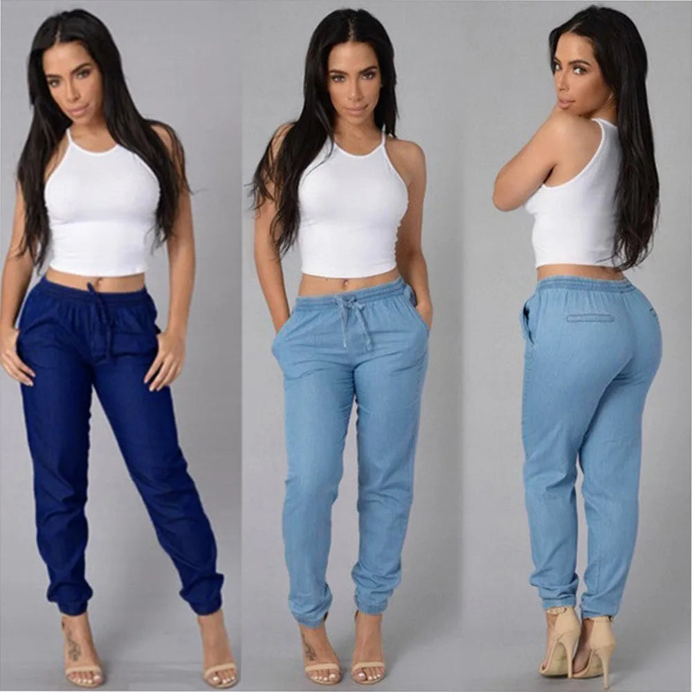 Womens Elastic Waist Casual Pants - admstore