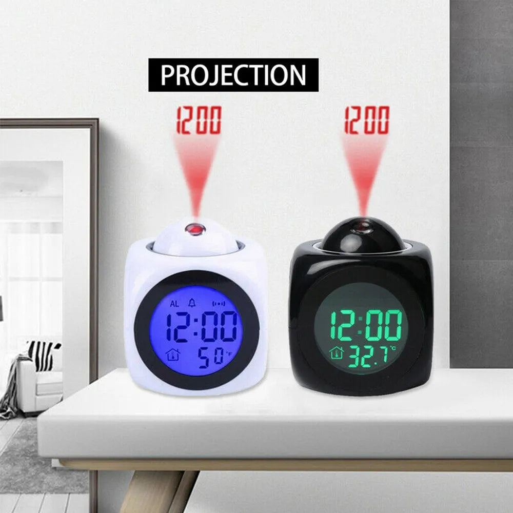 Digital Alarm Clock LCD Creative Projector