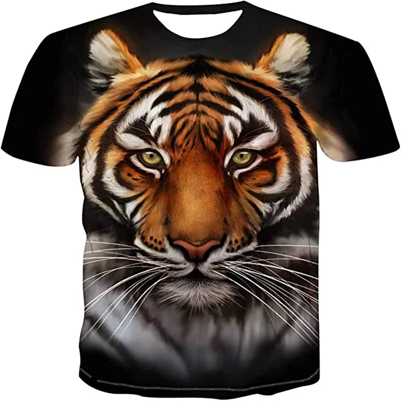 Camisetas con estampado de tigre 3D para hombre