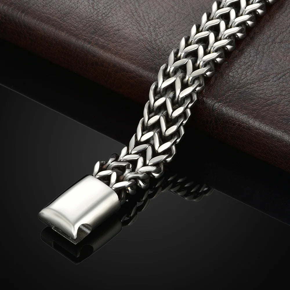 Stainless Steel Braided Double  Bracelet