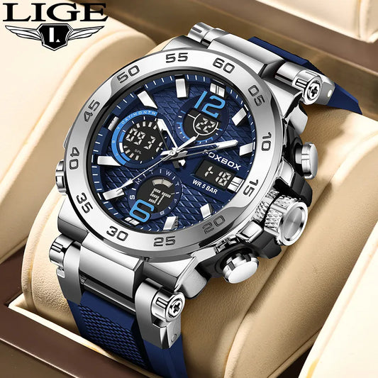 Reloj con pantalla LCD para hombre resistente al agua