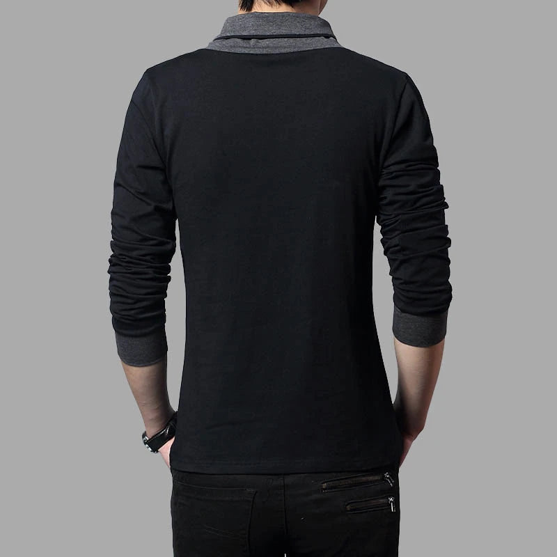 Men T-Shirt Collar Tee V-Neck Cotton - admstore