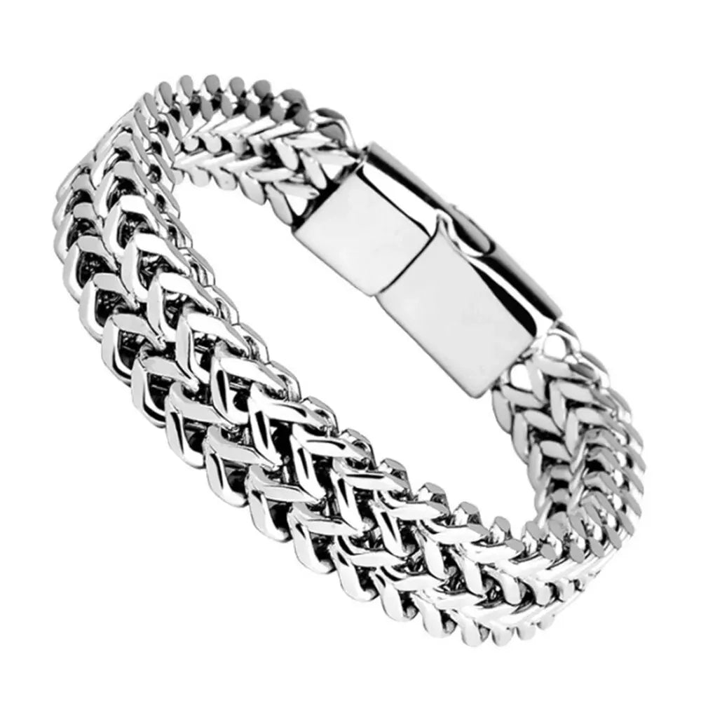 Stainless Steel Braided Double  Bracelet