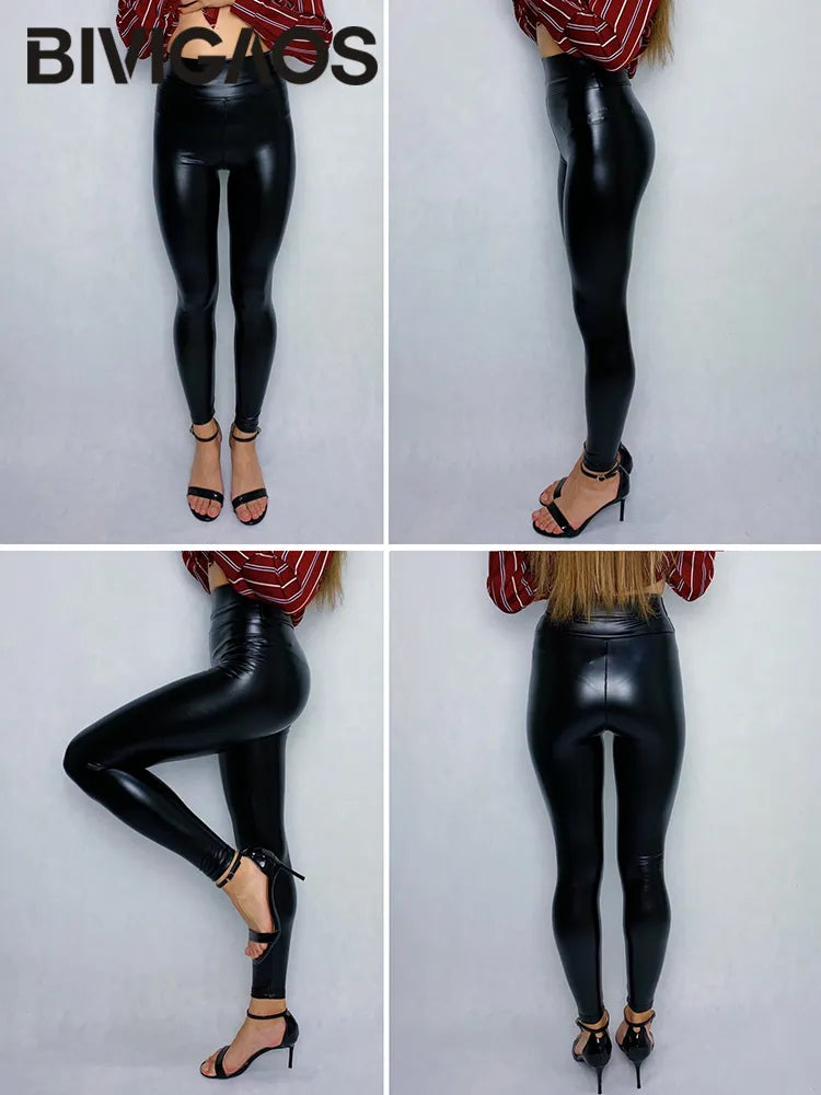 Leather Leggings Elastic - admstore