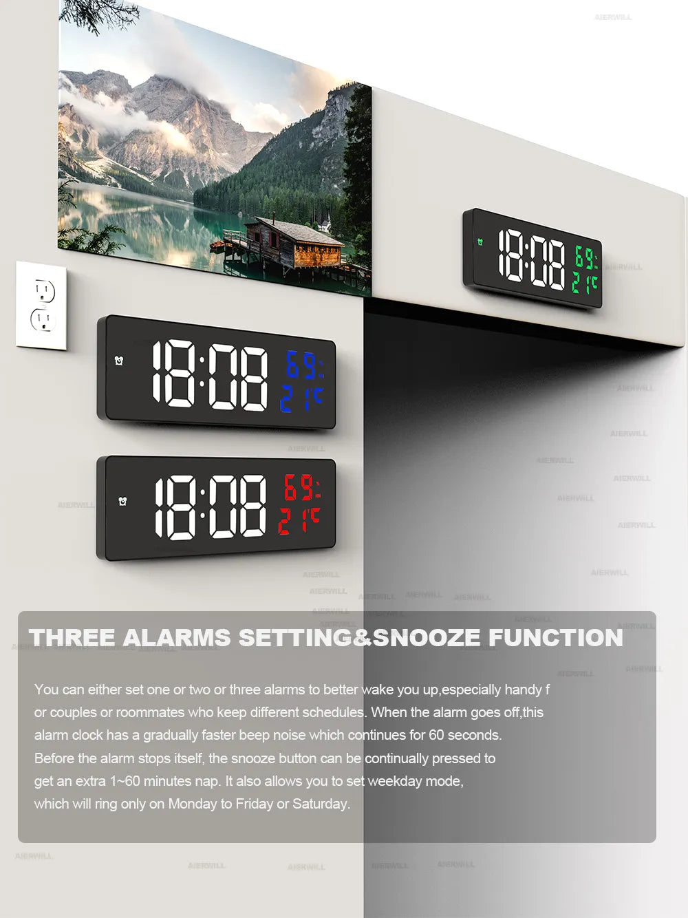 Digital Clock Large LED