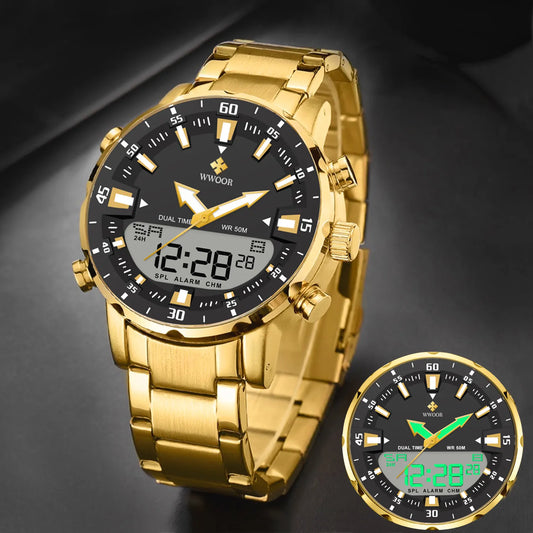 Nuevo reloj digital de lujo para hombre LED de cuarzo resistente al agua