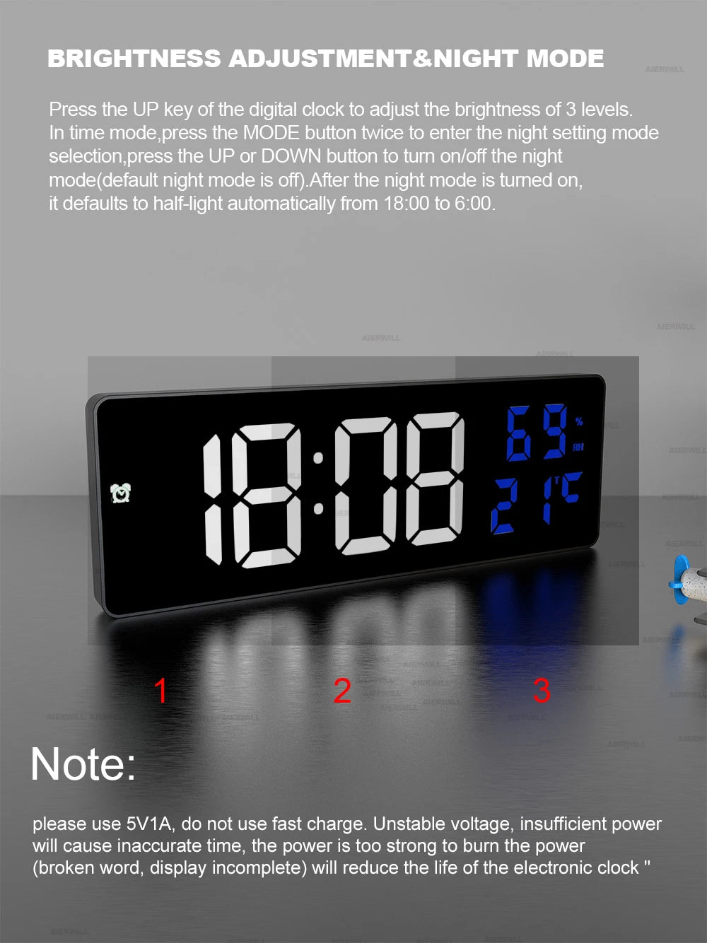 Digital Clock Large LED